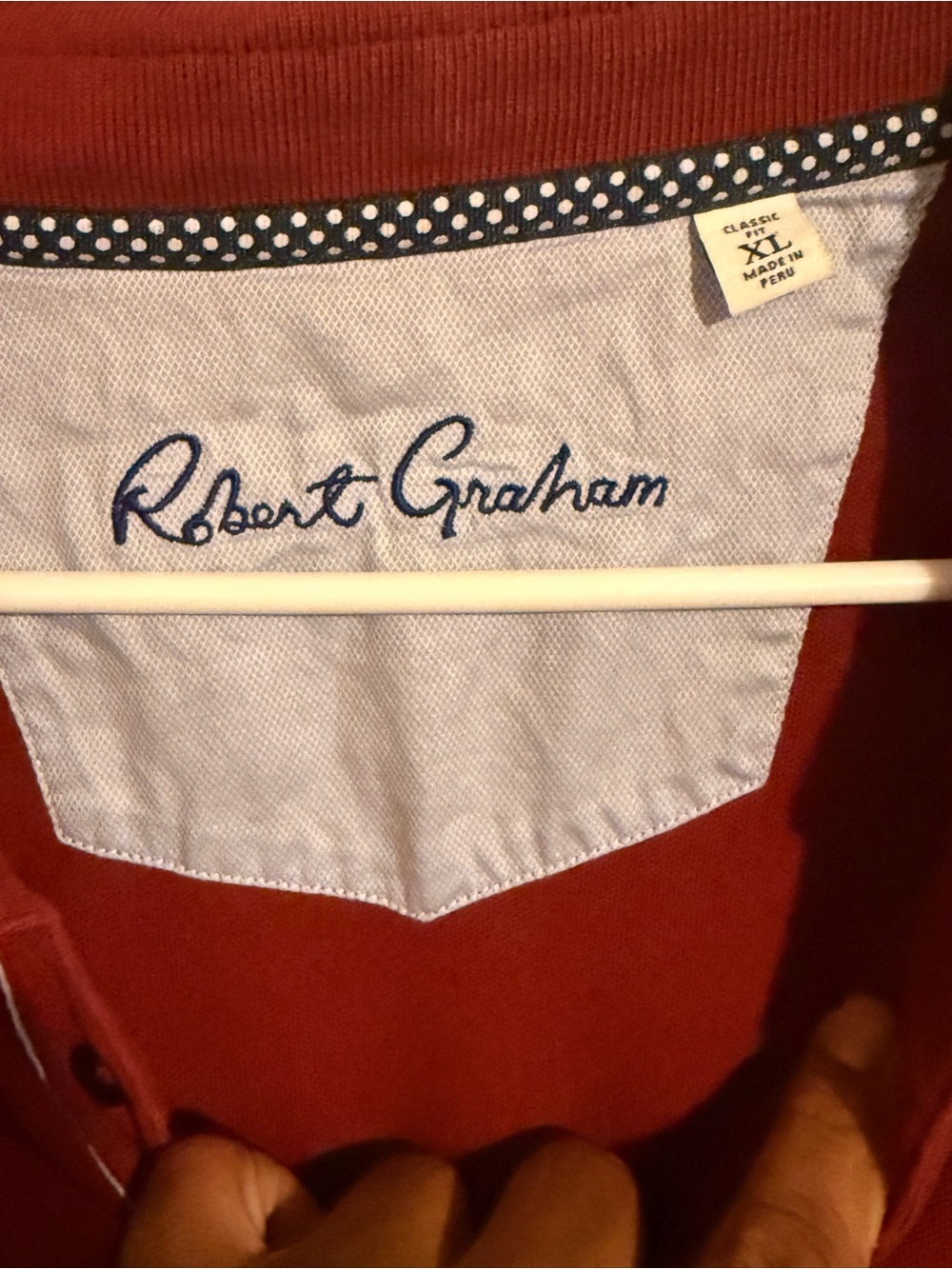 Robert graham Men's Red Polo Shirt - size xl - Picture 3 of 5